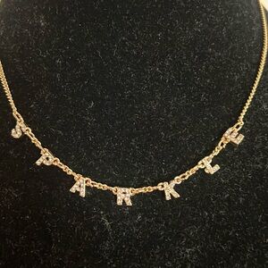 BCBGeneration SPARKLE gold tone and rhinestone necklace!